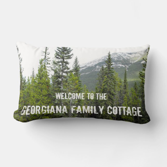 Den lantliga skog- och bergstugavälkomnandet lumbarkudde (Framsida)