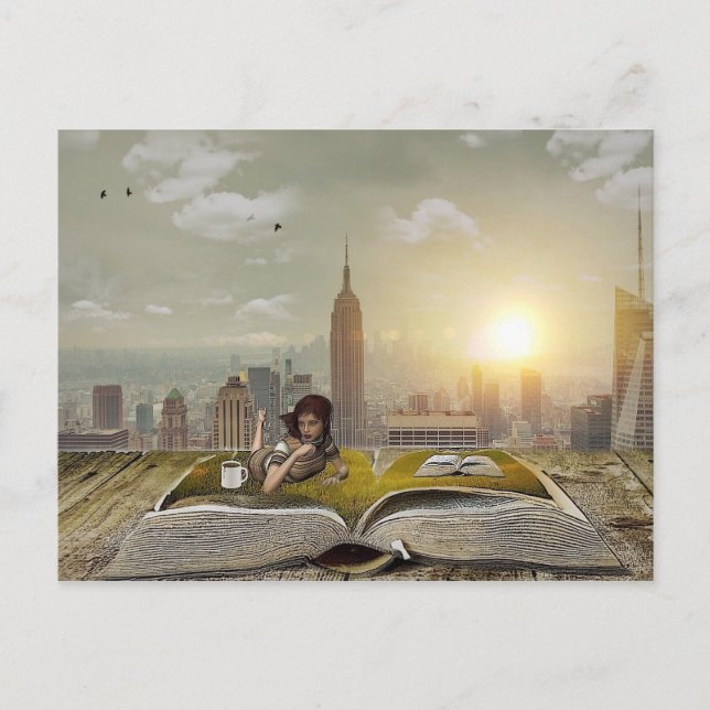 Den läs- fristaden - skräddarsy mig! vykort (Framsida)