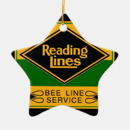 Den läs- järnväglinjer, bi fodrar tjänste- julgransprydnad keramik