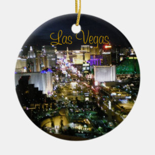 Den Las Vegas Boulevard natten beskådar Julgransprydnad Keramik