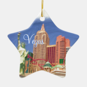 Den Las Vegas dagnatten kopplar platsprydnaden Julgransprydnad Keramik