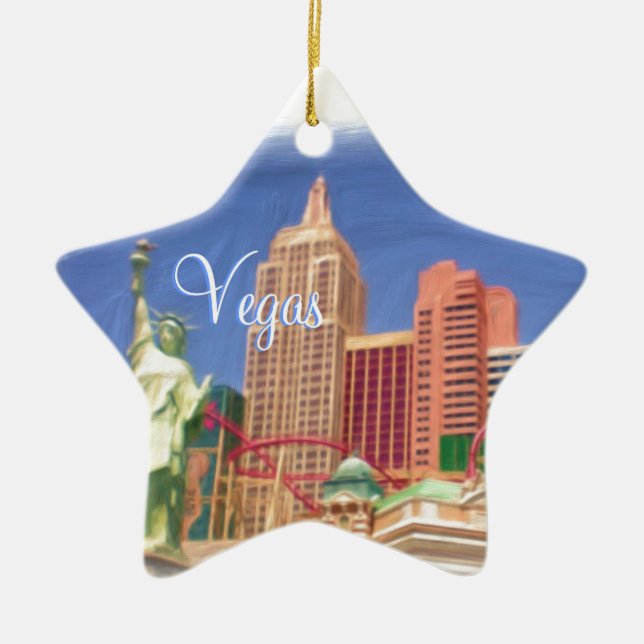 Den Las Vegas dagnatten kopplar platsprydnaden Julgransprydnad Keramik (Framsidan)