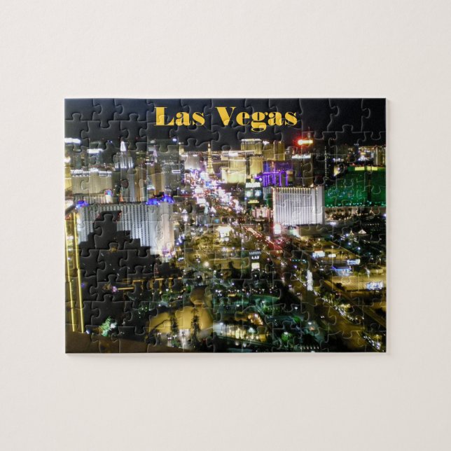 Den Las Vegas remsaantennen beskådar natt Pussel (Horisontell)