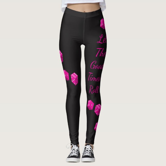 Den Las Vegas rosatärningen l5At den bra tidrullen Leggings (Framsida)