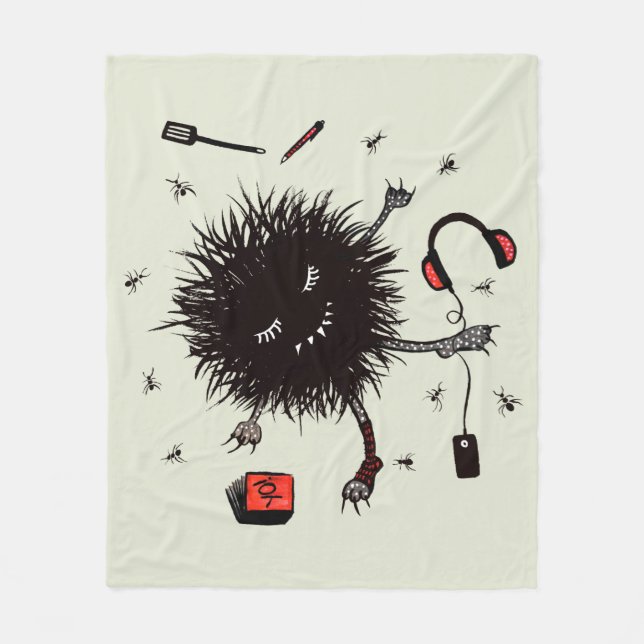 Den lata dagen kopplar av monster och dagdrömmer fleecefilt (Framsidan)