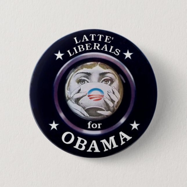 Den Latte liberal person för Obama klämmer fast Knapp (Framsida)