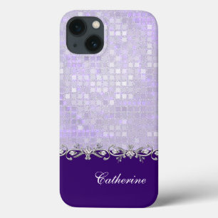 Den lavendelSequinsSamsung galaxen noterar fodral