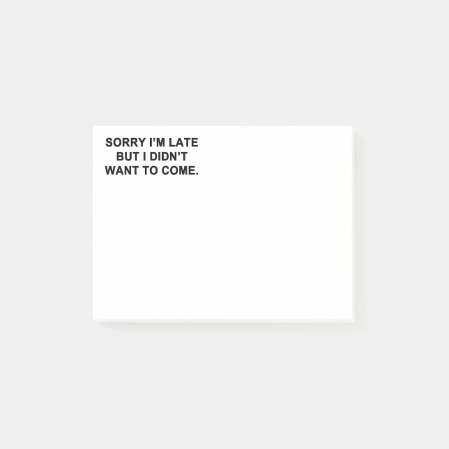 Den ledsna I-förmiddagen sent utan jag önskade Post-it Block (Framsida)