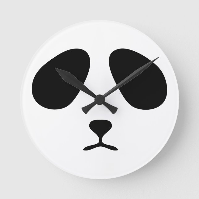 Den ledsna pandaansikteväggen tar tid på rund klocka (Framsida)