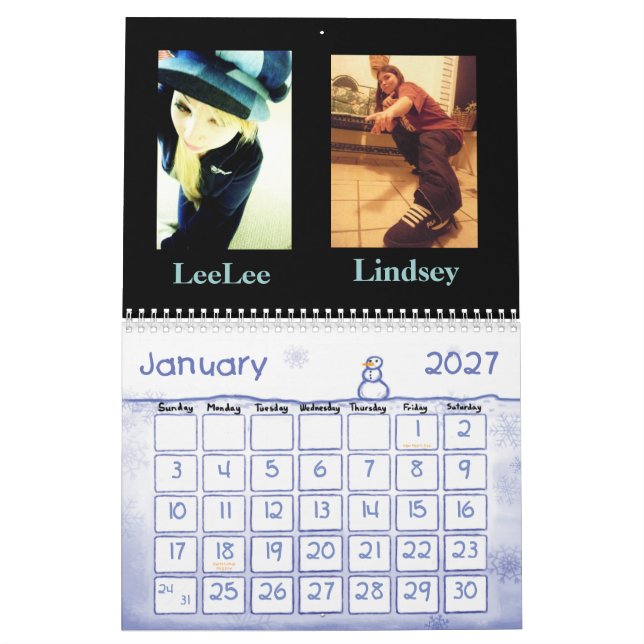 Den LeeLee och Lindsey kalendern Kalender (Jan 2027)