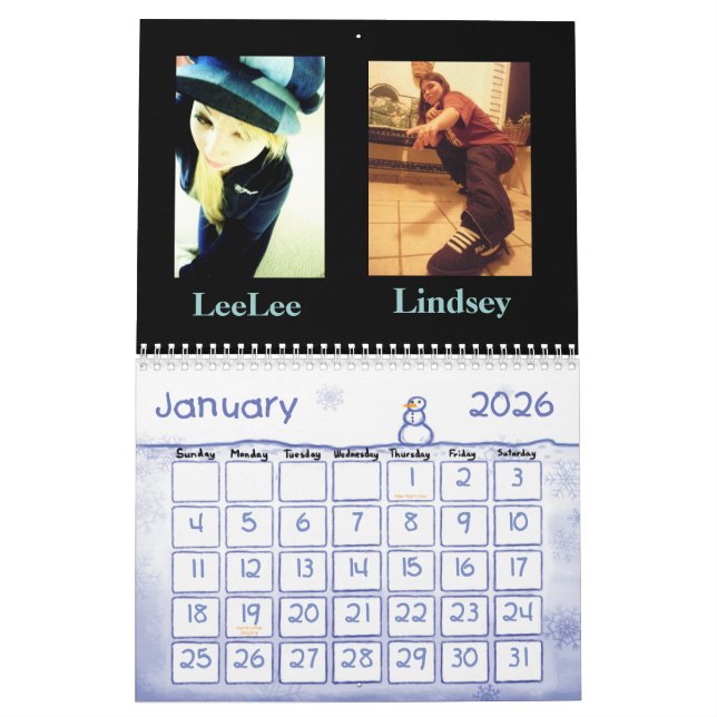 Den LeeLee och Lindsey kalendern Kalender (Jan 2026)