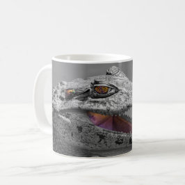 Den leende krokodilen och flugorna kaffemugg