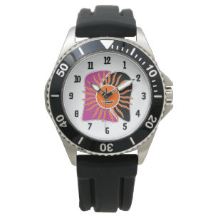 Den leende sol ansikte armbandsur