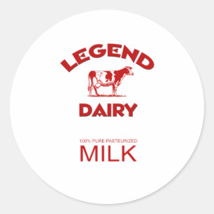 Den legendariska Legend Dairy Runt Klistermärke