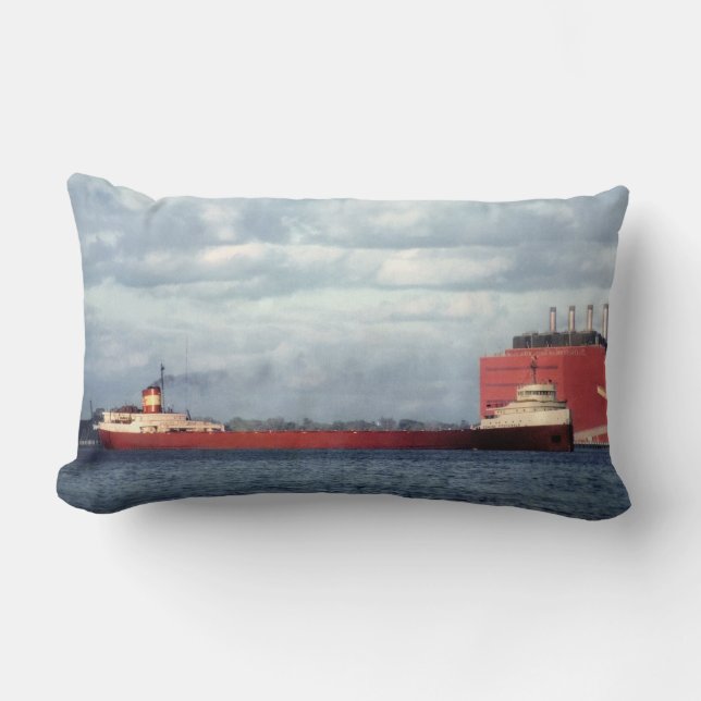 Den legendariska S.S. Edmund Fitzgerald Lumbarkudde (Framsida)