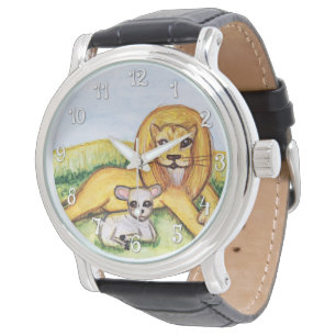 Den lejon och Lambklockan (w/Numbers) Armbandsur