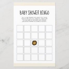 Den lejona babyduschen Bingo-spelet i Cute-djungel