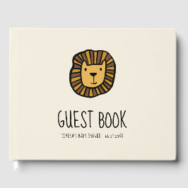 Den lejona babyduschen i Cute-djungeln Gästböcker