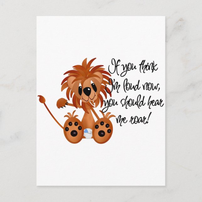 Den lejona babyen hör mig vråla Tshirts och gåvor Vykort (Framsida)