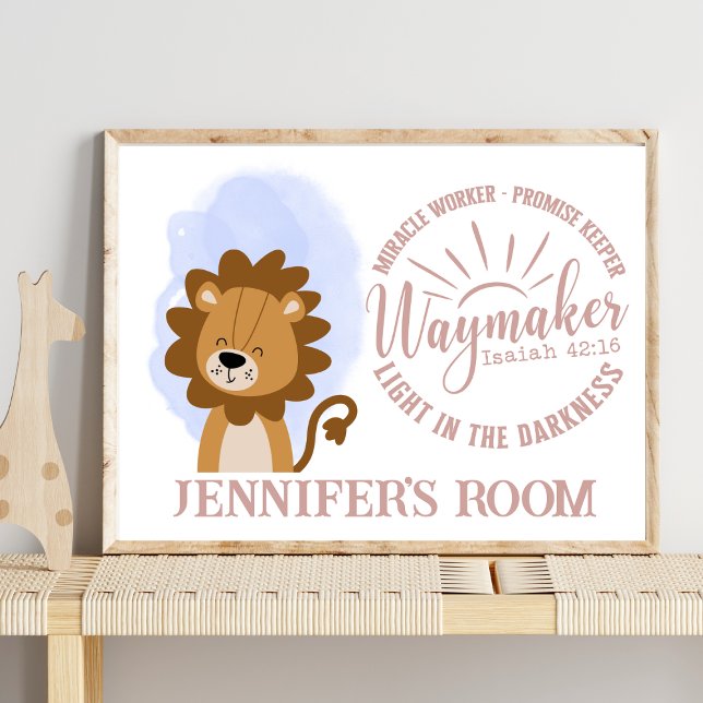 Den Lejona bibelcitatet namn Christian Cute Baby Poster (Skapare uppladdad)