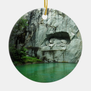 Den lejona monumentet i Lucerne Julgransprydnad Keramik
