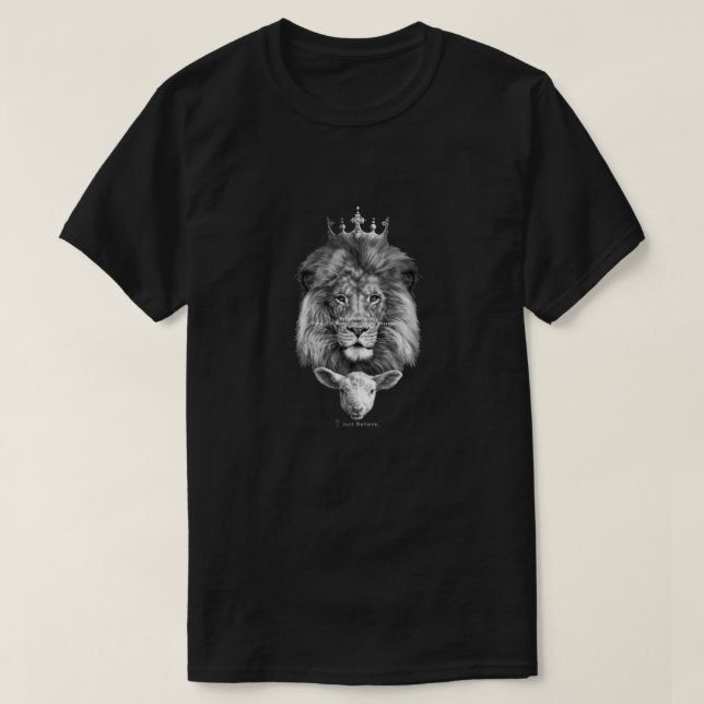 Den Lejona och den kristna Sportkläderna Lamb Clas T Shirt (Design framsida)