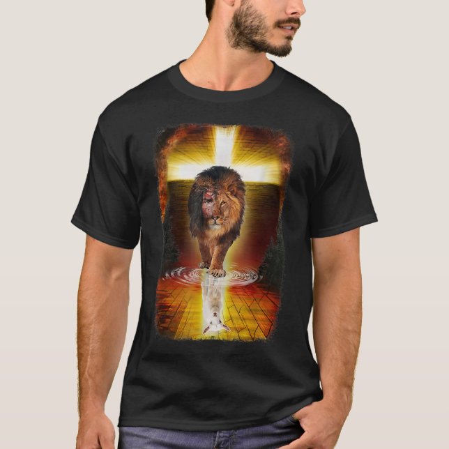 Den Lejona och den kristne Jesus Kristus Kor T Shirt (Framsida)