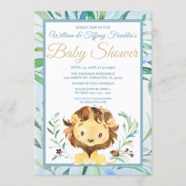 Den Lejona pojkens blåa babyskor Inbjudningar