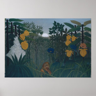Den Lejona rapporten från 1907 av Henri Rousseau Poster