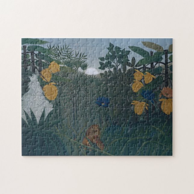 Den Lejona rapporten från 1907 av Henri Rousseau Pussel (Horisontell)