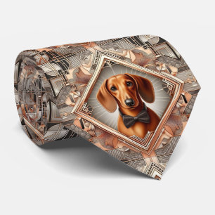 Den lekfulla hundälskaren Dachshund-hundpappas s Slips