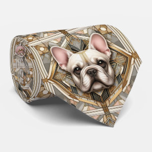 Den lekfulla hundälskaren   Fransk Bulldog Hundpap Slips