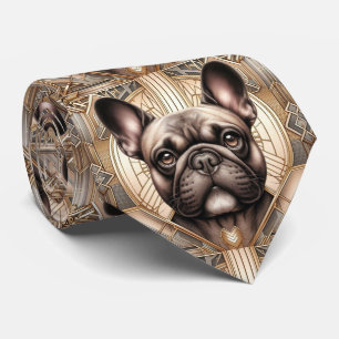 Den lekfulla hundälskaren   Fransk Bulldog Hundpap Slips