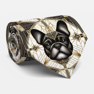Den lekfulla hundälskaren   Fransk Bulldog Hundpap Slips
