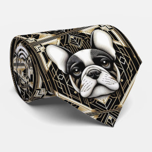 Den lekfulla hundälskaren   Fransk Bulldog Hundpap Slips