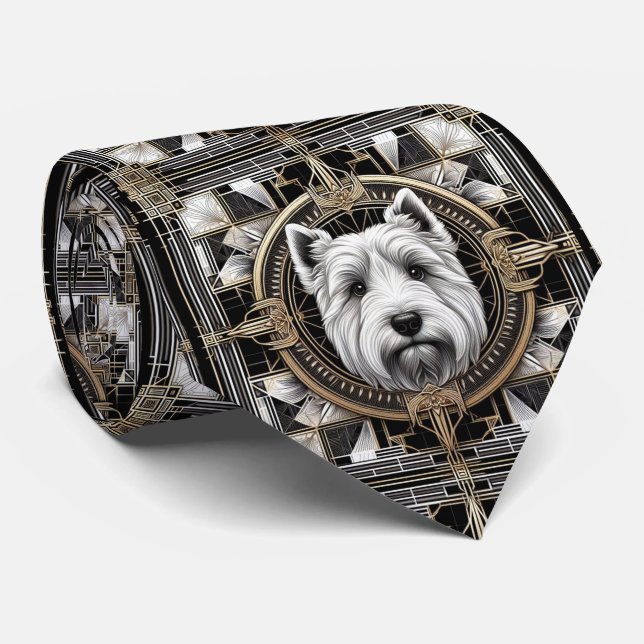 Den lekfulla hundälskaren | Skotsk terrier hundpap Slips (Rullad)