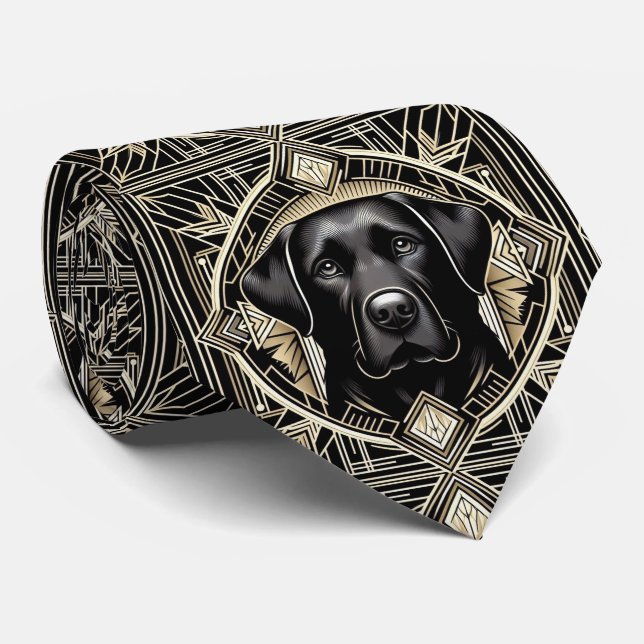 Den lekfulla hundälskaren | Svart Labrador Hundpap Slips (Rullad)