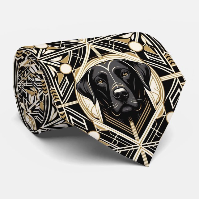 Den lekfulla hundälskaren | Svart Labrador Hundpap Slips (Rullad)