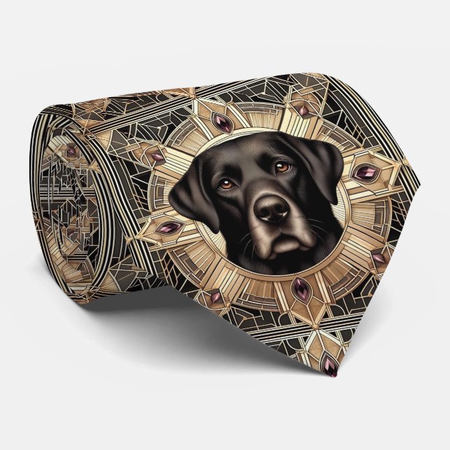 Den lekfulla hundälskaren | Svart Labrador Hundpap Slips (Rullad)
