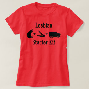 Den lesbiska startknapppacken t shirt