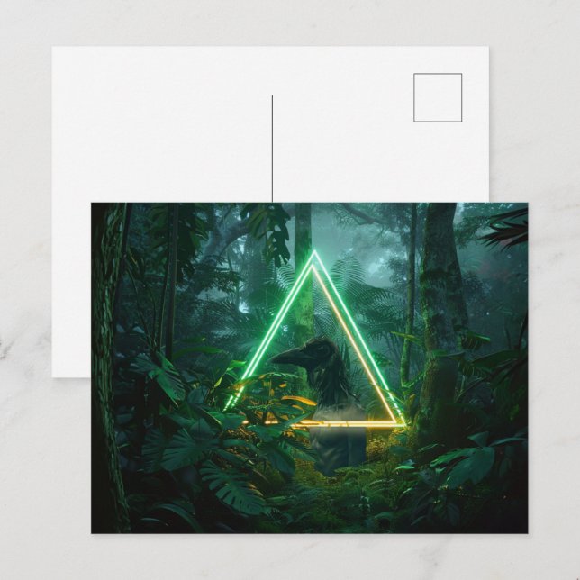 Den levande fågelsymbolen vykort (Fram/baksida)