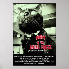 Den levande Frazz-natten! Cat Movie Poster, Red Poster