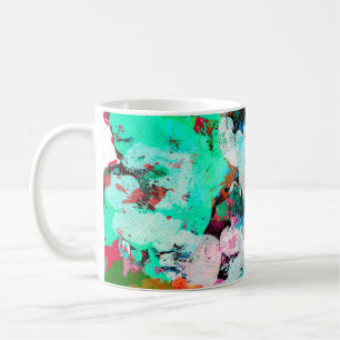 Den levande målningsfläckskonceptet i Shabby grun Kaffemugg