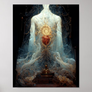 Den levande Shrine Fantasy Sci-Fi Art Poster