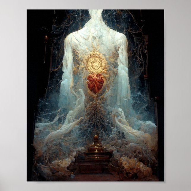 Den levande Shrine Fantasy Sci-Fi Art Poster (Framsidan)