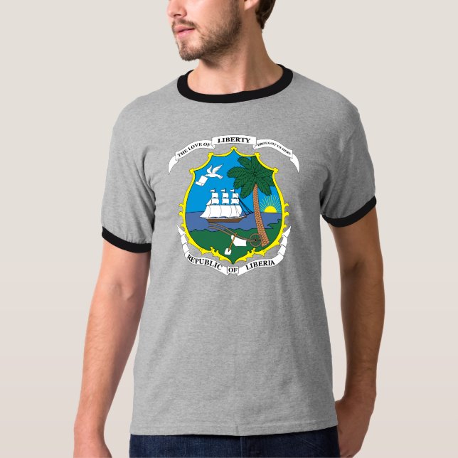 Den Liberia vapenskölden specificerar T-shirt (Framsida)