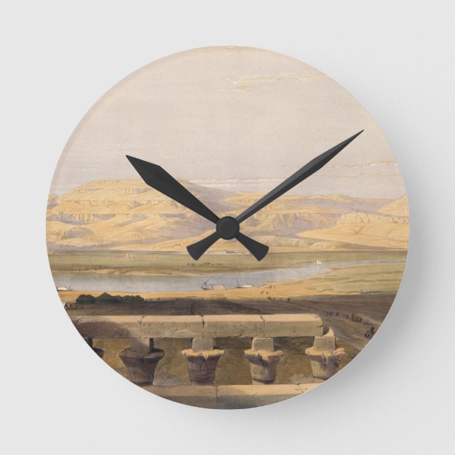 Den libyska bergskedjan från Luxors Temple Rund Klocka (Framsida)