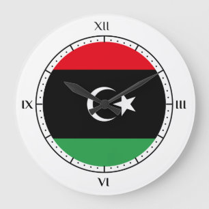 Den libyska flagga tar tid på stor klocka