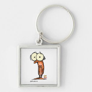 Den Lil maggoten kvadrerar Keychain Fyrkantig Silverfärgad Nyckelring