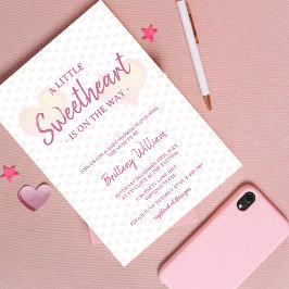 Den lilla älskling är på vägen Rosa Baby Shower Inbjudningar